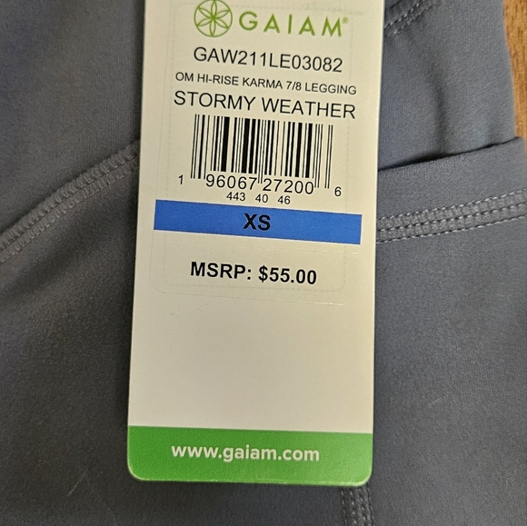 GAIAM NWT light blue women's XS leggings - Picture 4 of 6